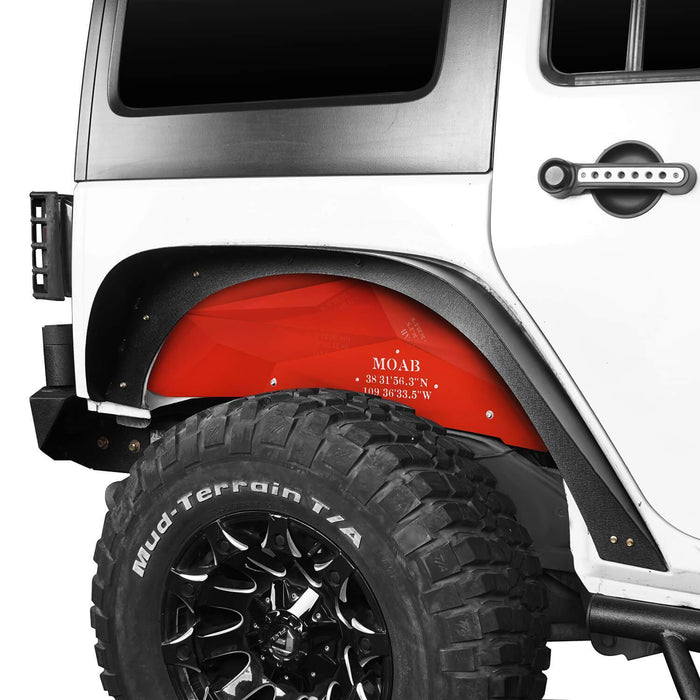 Vivid Red Rear Inner Fender Liners(07-18 Jeep Wrangler JK)-LandShaker