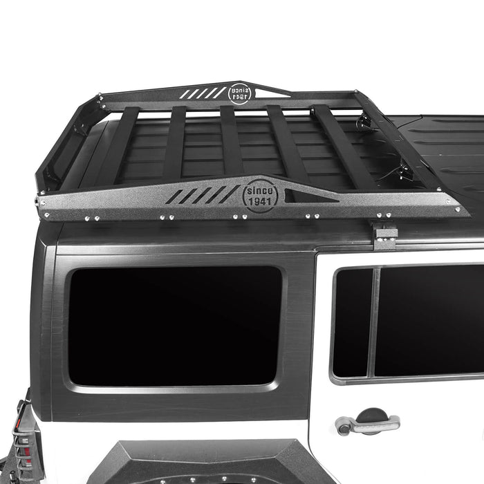 Hard Top Rear Roof Rack Cargo Carrier Basket(07-18 Jeep Wrangler JK 4 Doors)-LandShaker