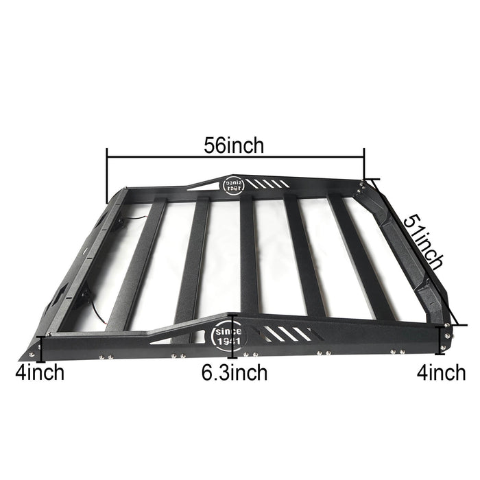 Hard Top Rear Roof Rack Cargo Carrier Basket(07-18 Jeep Wrangler JK 4 Doors)-LandShaker