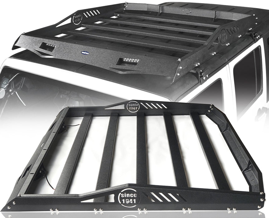 Hard Top Front Roof Rack Cargo Carrier Basket(07-18 Jeep Wrangler JK 4 Doors)-LandShaker