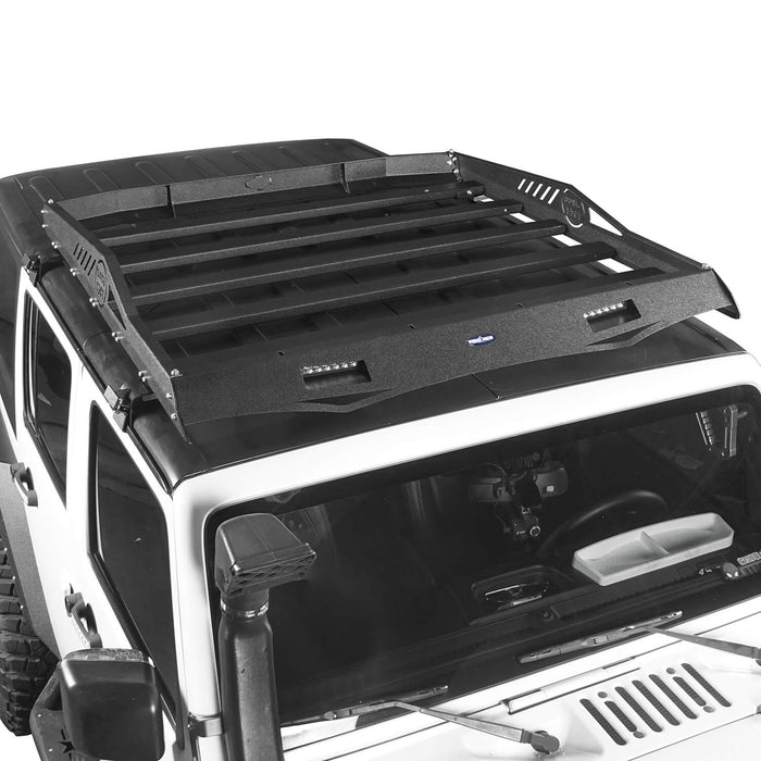 Hard Top Front Roof Rack Cargo Carrier Basket(07-18 Jeep Wrangler JK 4 Doors)-LandShaker