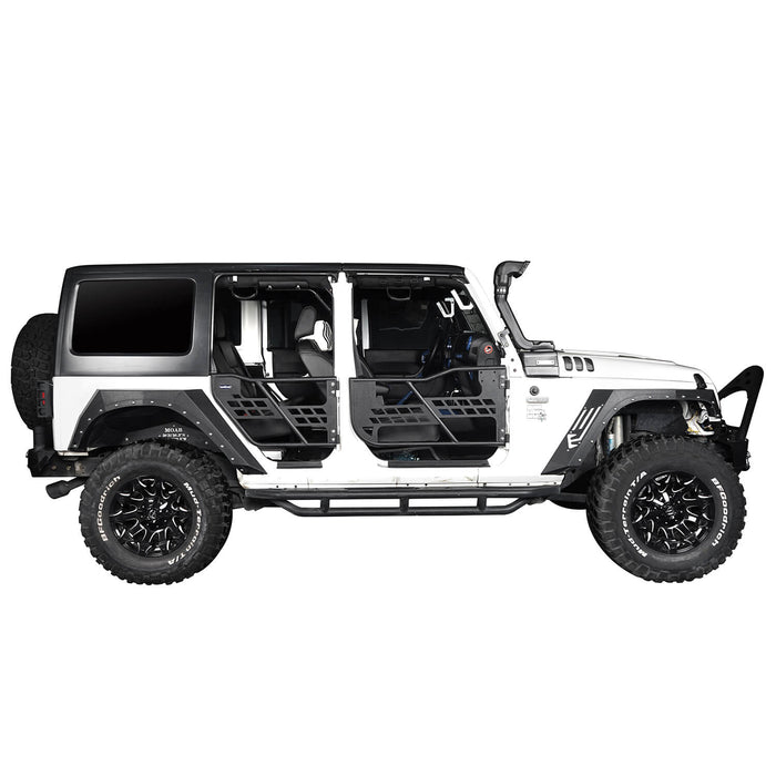 Running Boards 4 Door & Tubular Half Doors Combo(07-18 Jeep Wrangler JK)-LandShaker