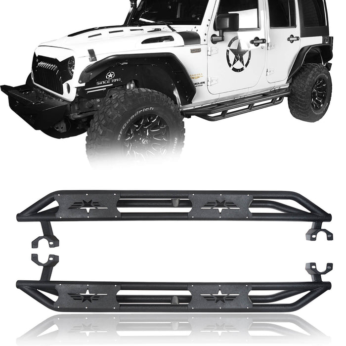 Running Boards 4 Door & Tubular Half Doors Combo(07-18 Jeep Wrangler JK)-LandShaker