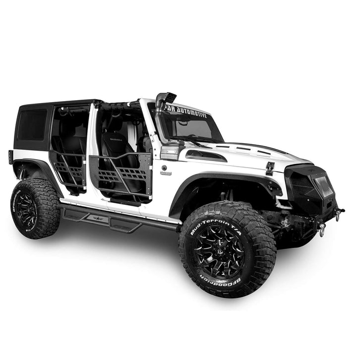 4 Door Side Steps & Tubular Half Doors Combo(07-18 Jeep Wrangler JK)-LandShaker