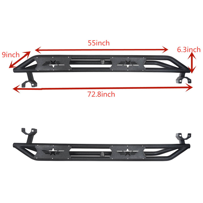 Star Side Steps Running Boards(07-18 Jeep Wrangler JK 4 Door)-LandShaker