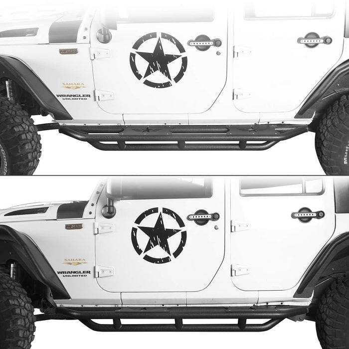 Star Side Steps Running Boards(07-18 Jeep Wrangler JK 4 Door)-LandShaker