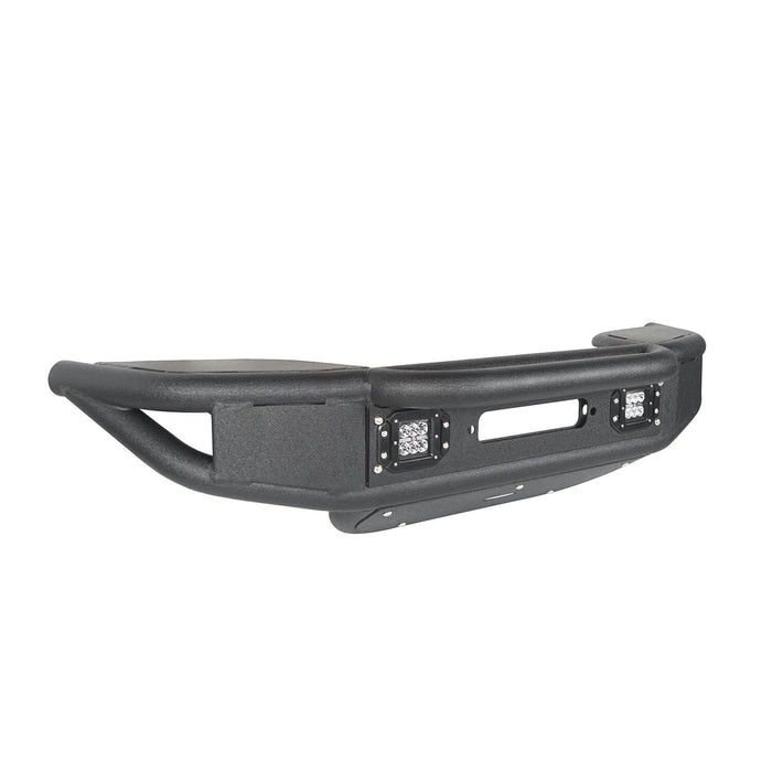 Stubby Tube Front Bumper w/Winch Plate & LED Spotlights(07-18 Jeep Wrangler JK)-LandShaker