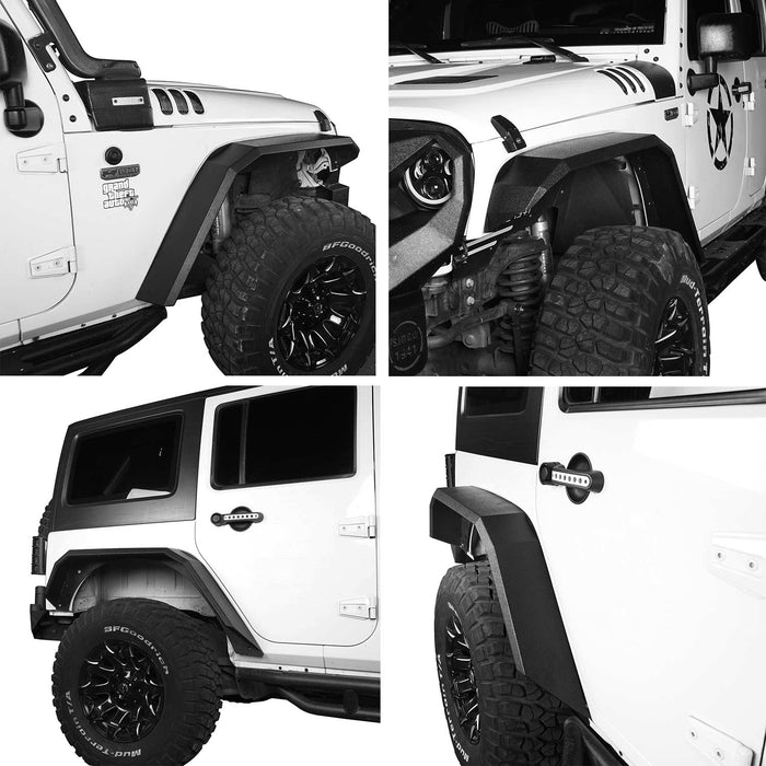 Flat Tube Fender Flares(07-18 Jeep Wrangler JK)-LandShaker