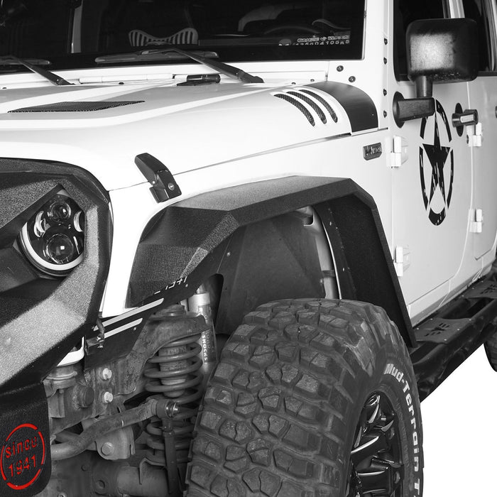 Flat Tube Fender Flares(07-18 Jeep Wrangler JK)-LandShaker