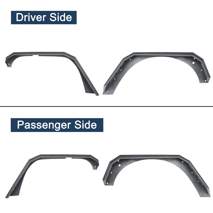 Flat Tube Fender Flares(07-18 Jeep Wrangler JK)-LandShaker