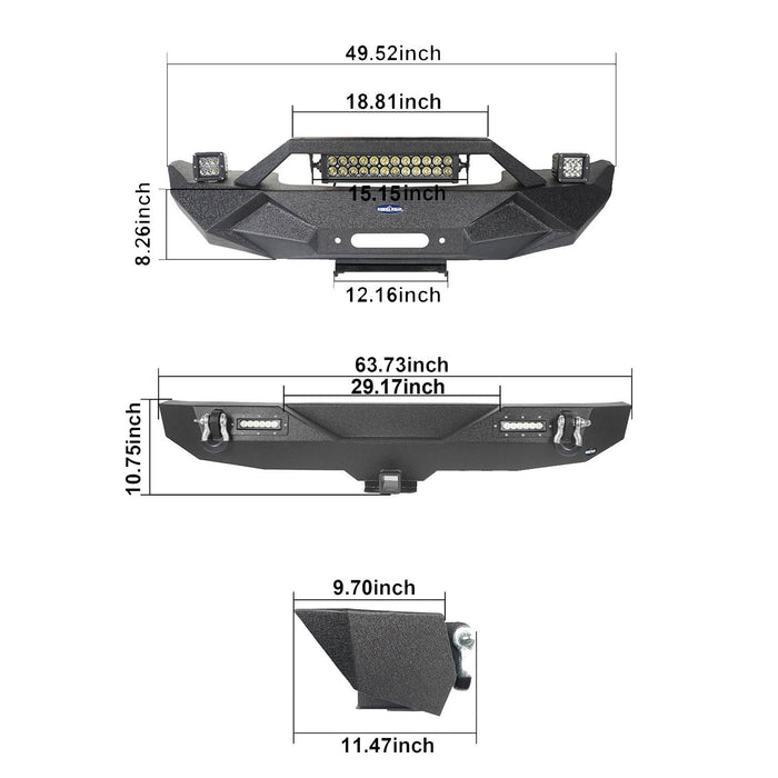 Front Bumper & Rear Bumper(18-22 Jeep Wrangler JL)-LandShaker