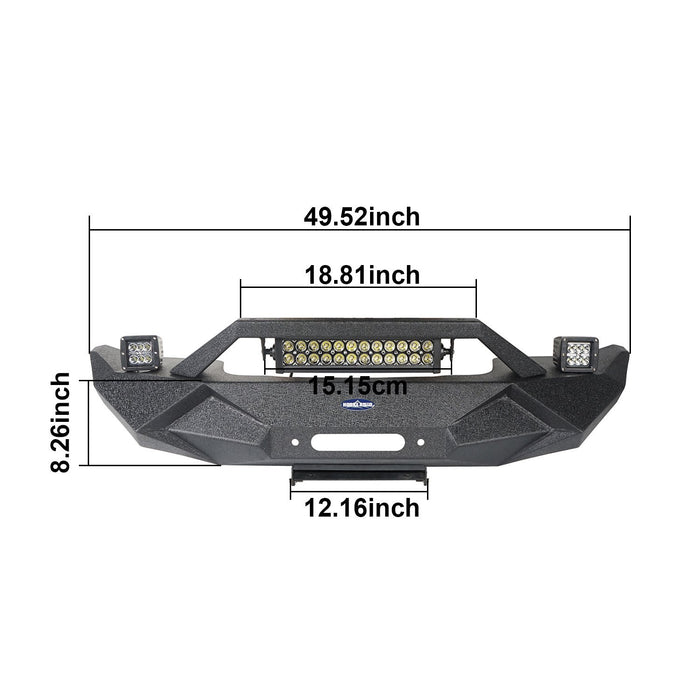 Blade Master Front Bumper w/Winch Plate & Light Bar(18-21 Jeep Wrangler JL)-LandShaker