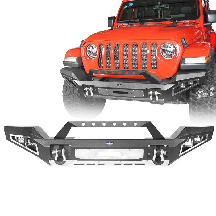 Full Width Front Bumper w/Winch Plate(18-23 Jeep Wrangler JL)-LandShaker
