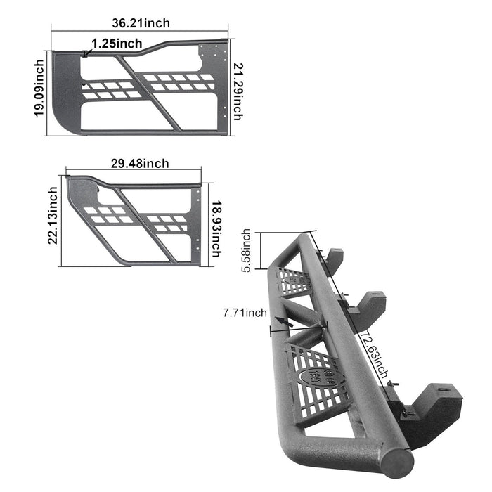4 Door Tubular Door & Running Boards(18-23 Jeep Wrangler JL)-LandShaker