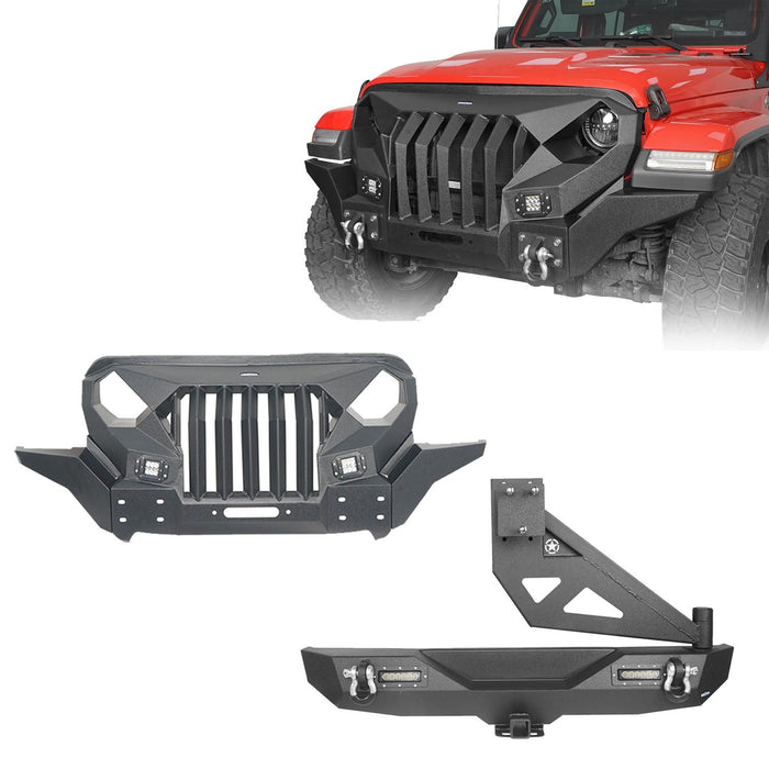 Mad Max Front Bumper & Rear Bumper w/Tire Carrier(18-22 Jeep Wrangler JL)-LandShaker