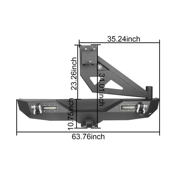 Jeep JL Rear Bumper w/Swing Out Tire Carrier(18-24 Jeep Wrangler JL)-LandShaker