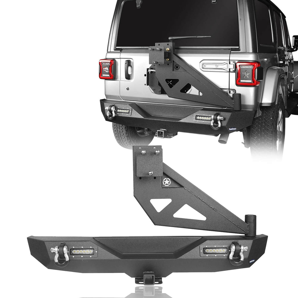 Jeep JL Rear Bumper w/Swing Out Tire Carrier(18-24 Jeep Wrangler JL)-LandShaker