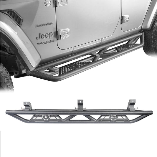 Tube Side Steps Running Boards w/SINCE 1941 Inch Logo(18-25 Jeep Wrangler JL 4 Door)-LandShaker
