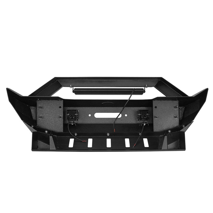 Rock Crawler Stubby Front Bumper w/LED Spotlight Bar(18-24Jeep Wrangler JL & 20-24Gladiator JT)-LandShaker