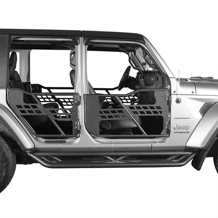 4-Door Hard Top Roof Rack & Tubular Half Doors(20-23 Jeep Gladiator JT)-LandShaker
