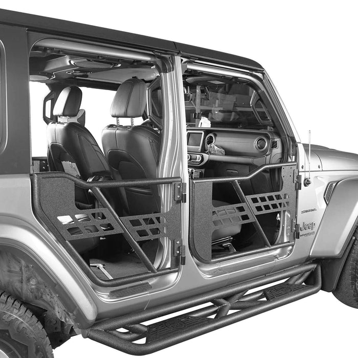 4-Door Hard Top Roof Rack & Tubular Half Doors(20-23 Jeep Gladiator JT)-LandShaker