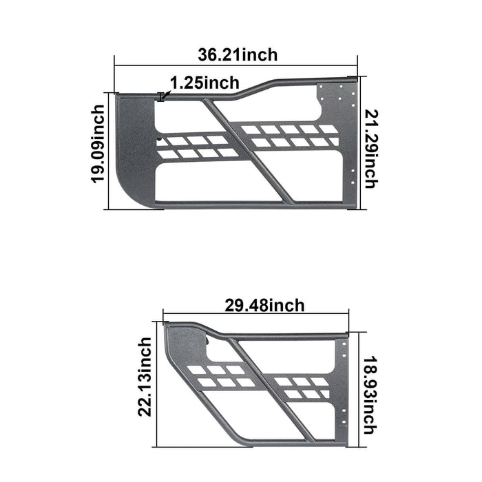 4-Door Hard Top Roof Rack & Tubular Half Doors(20-23 Jeep Gladiator JT)-LandShaker