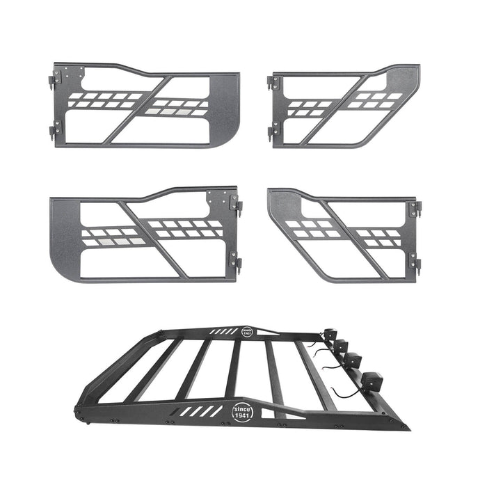 4-Door Hard Top Roof Rack & Tubular Half Doors(20-23 Jeep Gladiator JT)-LandShaker