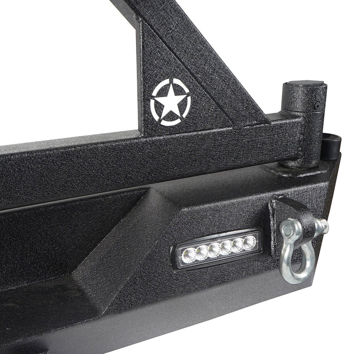 SINGLE ACTION Rear Bumper w/Tire Carrier & Receiver Hitch(97-06 Jeep Wrangler TJ)-LandShaker