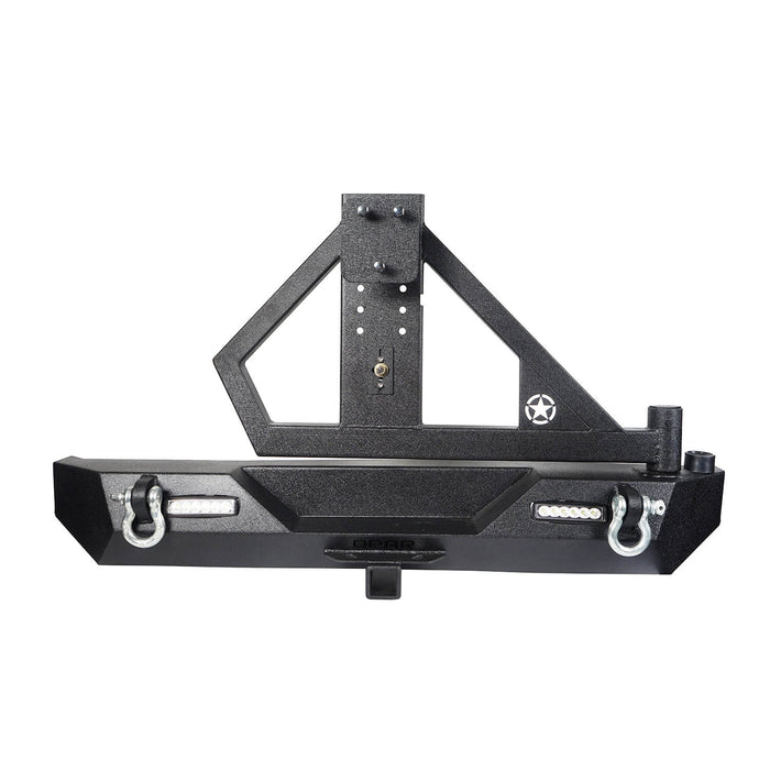 SINGLE ACTION Rear Bumper w/Tire Carrier & Receiver Hitch(97-06 Jeep Wrangler TJ)-LandShaker