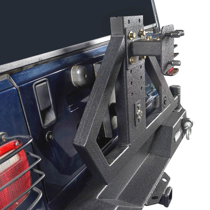 SINGLE ACTION Rear Bumper w/Tire Carrier & Receiver Hitch(97-06 Jeep Wrangler TJ)-LandShaker