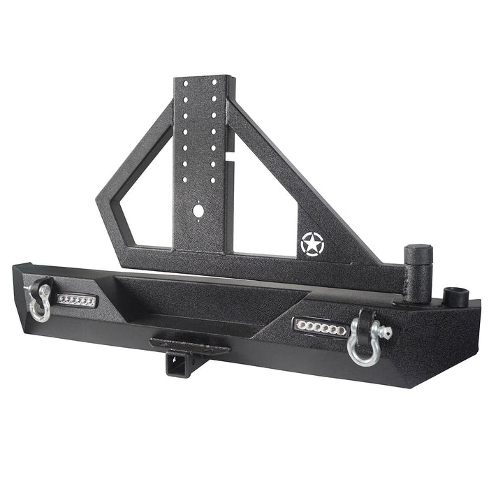 SINGLE ACTION Rear Bumper w/Tire Carrier & Receiver Hitch(97-06 Jeep Wrangler TJ)-LandShaker