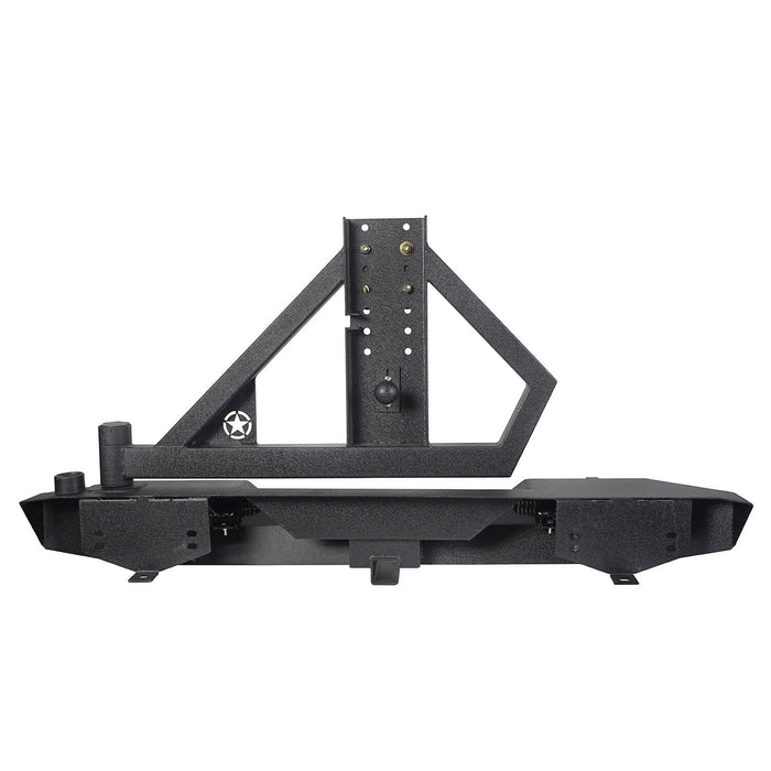 SINGLE ACTION Rear Bumper w/Tire Carrier & Receiver Hitch(97-06 Jeep Wrangler TJ)-LandShaker