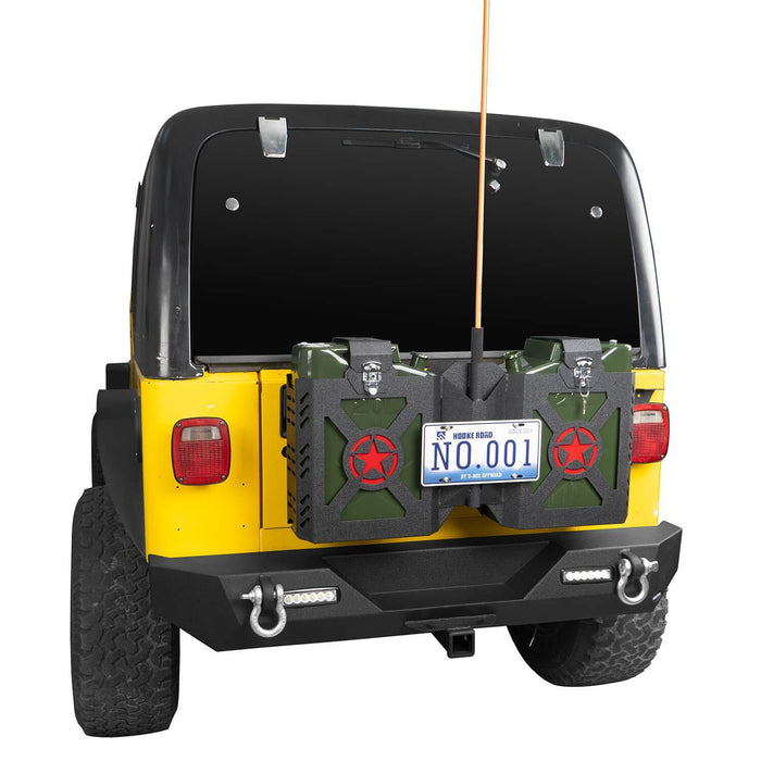 Double Jerry Gas Can Holder Tailgate Mount(97-06 Jeep Wrangler TJ)-LandShaker