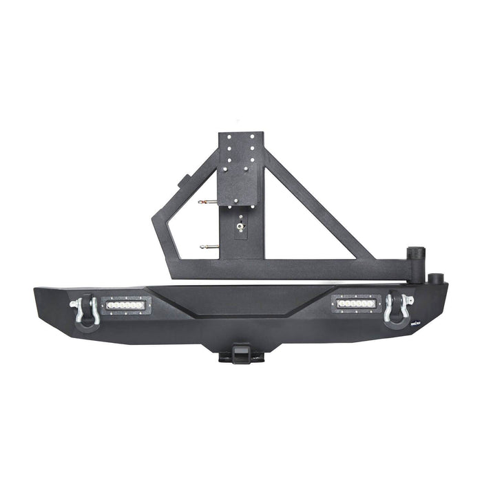 Lotus Tubular Stubby Front Bumper & Different Trail Rear Bumper w/Tire Carrier Combo(07-18 Jeep Wrangler JK JKU)-LandShaker