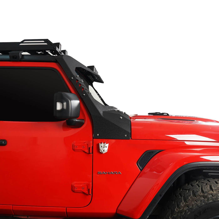 Mad Max Front Bumper w/Wings & Windshield Frame Cover(18-22 Jeep Wrangler JL & Gladiator JT(Excluding Mojave))-LandShaker
