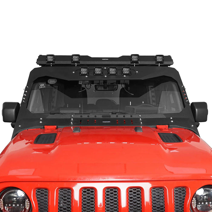 Mad Max Front Bumper w/Wings & Windshield Frame Cover(18-22 Jeep Wrangler JL & Gladiator JT(Excluding Mojave))-LandShaker