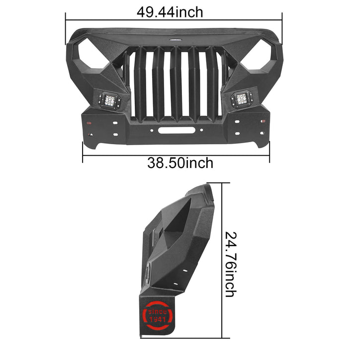 Front Bumper w/Mad Max Grill(18-24 Jeep Wrangler JL)-LandShaker