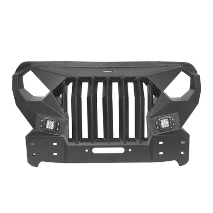 Full Width Front Bumper with Mad Max Grill & Side Steps(18-25 Jeep Wrangler JL 4 Door)-LandShaker