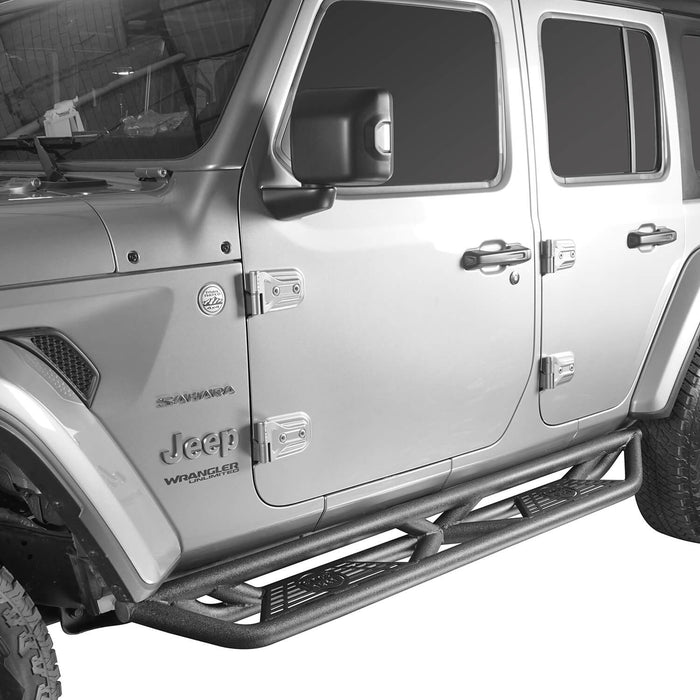Full Width Front Bumper with Mad Max Grill & Side Steps(18-24 Jeep Wrangler JL 4 Door)-LandShaker