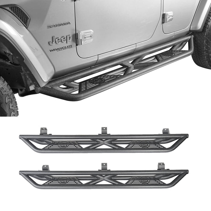 Mad Max Front Bumper Grill & Tube Side Steps(18-23 Jeep Wrangler JL 4 Door)-LandShaker