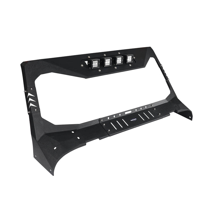 Mad Max Windshield Frame Cover Visor Cowl w/4 x LED Lights Insert(18-24 Jeep Wrangler JL & Gladiator JT(Excluding Mojave))-LandShaker