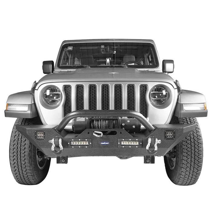 Mid Width Front Bumper & Five Star Side Steps(18-23 Jeep Wrangler JL 4 Door)-LandShaker