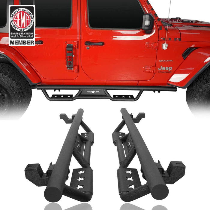 Mid Width Front Bumper & Side Steps(18-23 Jeep Wrangler JL 4 Door)-LandShaker
