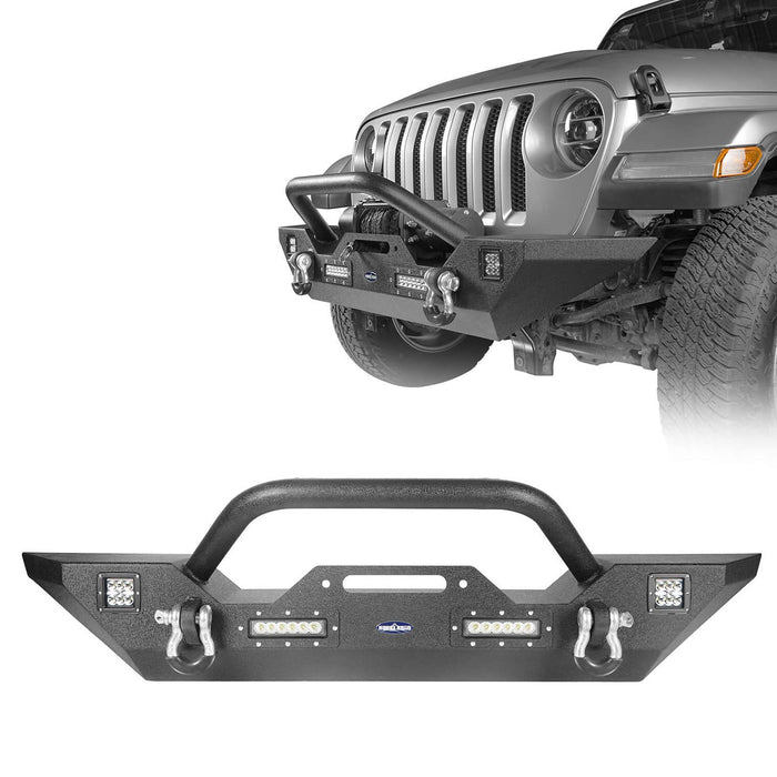 Mid Width Front Bumper & Side Steps(18-23 Jeep Wrangler JL 4 Door)-LandShaker