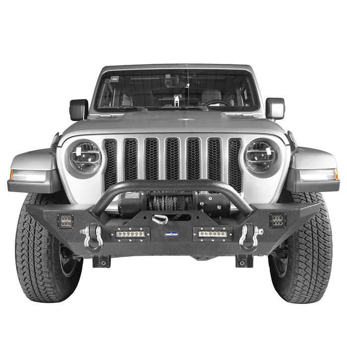Mid Width Front Bumper & Side Steps(18-23 Jeep Wrangler JL 4 Door)-LandShaker