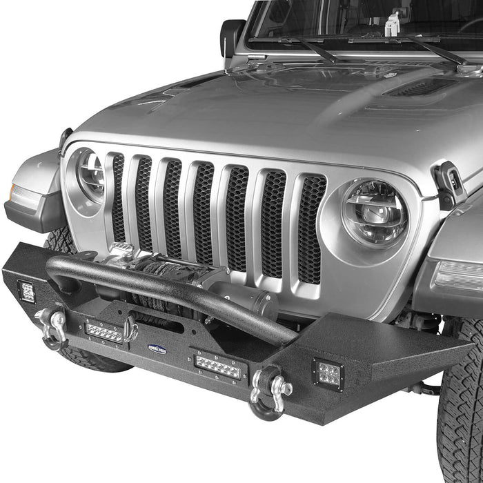 Mid Width Front Bumper & Side Steps(18-23 Jeep Wrangler JL 4 Door)-LandShaker