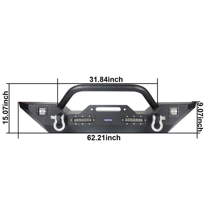 Mid Width Front Bumper & Side Steps(18-23 Jeep Wrangler JL 4 Door)-LandShaker