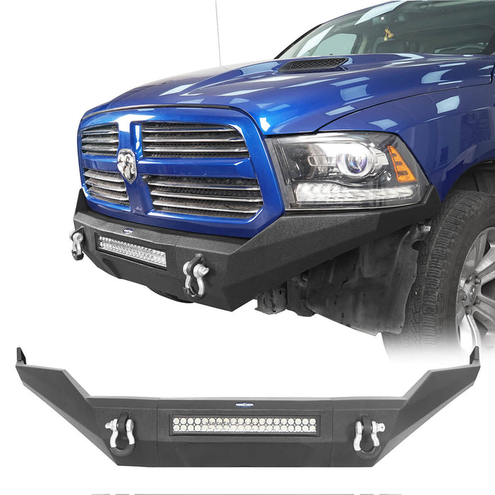Discoverer Full-Width Front Bumper w/LED Light Bar (13-18 Ram 1500, Excluding Rebel)-LandShaker