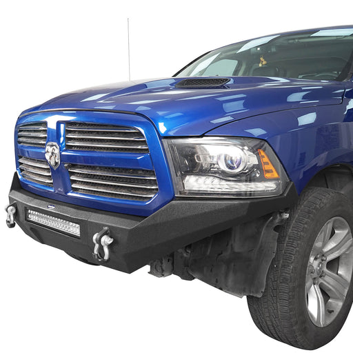 Discoverer Full-Width Front Bumper w/LED Light Bar (13-18 Ram 1500, Excluding Rebel)-LandShaker