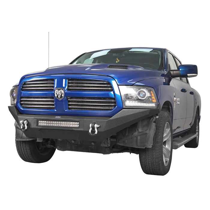 Discoverer Full-Width Front Bumper w/LED Light Bar (13-18 Ram 1500, Excluding Rebel)-LandShaker